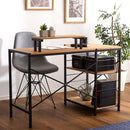 パスコンデスク PCデスク 机 卓上棚付き 作業スペース 作業台 ラック 棚 収納 スタイリッシュ 北欧 西海岸風 ナチュラル カントリー おしゃれ かっこいい 【納期A】【szo-lbk-120】