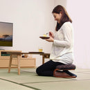 正座椅子 座椅子 正座 リクライニング 膝 腰痛 対策 背筋 伸びる 厚み クッション ボリューム 和風 和柄 和室 椅子 格子柄 フロアチェア 曲げ木 脚 木製 完成品 【納期E】【szo-lkz】