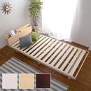 すのこベッド シングル 脚付き 取り外し 低ホルムアルデヒド コンセント付き 2口 宮棚 ヘッドボード 北欧産パインフレーム ベッドフレーム マットレス別売り 【納期E】【szo-lps-mp-01s】