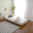 すのこベッド セミダブル 脚付き 取外し 低ホルムアルデヒド 高さ調整 2口コンセント 宮棚 北欧 通気性 耐久性 無垢材 ベッドフレーム マットレス別売り 【納期E】【szo-lps-mp-01sd】