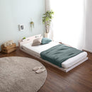すのこベッド セミダブル 脚付き 取外し 低ホルムアルデヒド 高さ調整 2口コンセント 宮棚 北欧 通気性 耐久性 無垢材 ベッドフレーム マットレス別売り 【納期E】【szo-lps-mp-01sd】