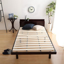 すのこベッド セミダブル 脚付き 取外し 低ホルムアルデヒド 高さ調整 2口コンセント 宮棚 北欧 通気性 耐久性 無垢材 ベッドフレーム マットレス別売り 【納期E】【szo-lps-mp-01sd】