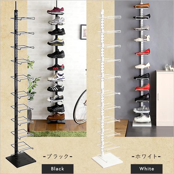 シューズラック 突っ張り つっぱり ディスプレイ 見せる 収納ラック 収納棚 天井 つっぱる 省スペース コンパクト コレクションラック スニーカー 革靴 30cm 【納期E】【szo-ppss】