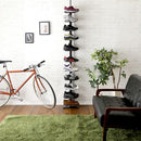 シューズラック 突っ張り つっぱり ディスプレイ 見せる 収納ラック 収納棚 天井 つっぱる 省スペース コンパクト コレクションラック スニーカー 革靴 30cm 【納期E】【szo-ppss】