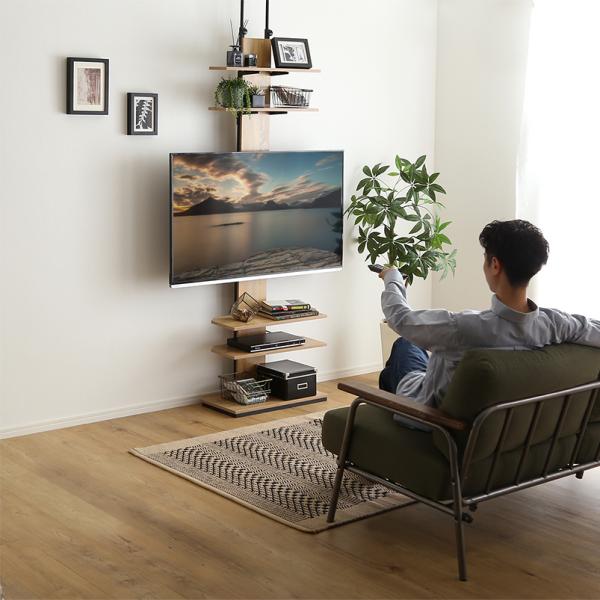 テレビスタンド 突っ張り つっぱり TVスタンド テレビラック TVラック テレビ台 TV台 壁面収納 壁寄せ コーナー 隅 部屋の角 省スペース 収納棚 おしゃれ 60型 【納期E】【szo-ppwat】