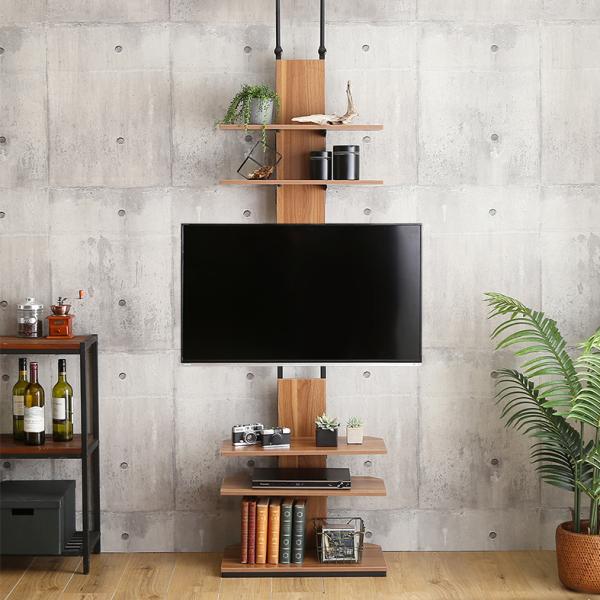 テレビスタンド 突っ張り つっぱり TVスタンド テレビラック TVラック テレビ台 TV台 壁面収納 壁寄せ コーナー 隅 部屋の角 省スペース 収納棚 おしゃれ 60型 【納期E】【szo-ppwat】