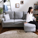 カウチソファ 3人掛け 布地 ファブリック フェイクレザー 合革 カウチ オットマン スツール 足置き ポケットコイル S字バネ ローソファ 脚 クッション付き 【納期A】【szo-rk3p】