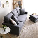 カウチソファ 3人掛け 布地 ファブリック フェイクレザー 合革 カウチ オットマン スツール 足置き ポケットコイル S字バネ ローソファ 脚 クッション付き 【納期A】【szo-rk3p】