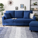 カウチソファ 3人掛け 布地 ファブリック フェイクレザー 合革 カウチ オットマン スツール 足置き ポケットコイル S字バネ ローソファ 脚 クッション付き 【納期A】【szo-rk3p】