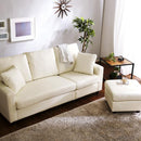 カウチソファ 3人掛け 布地 ファブリック フェイクレザー 合革 カウチ オットマン スツール 足置き ポケットコイル S字バネ ローソファ 脚 クッション付き 【納期A】【szo-rk3p】