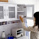 食器棚 鏡面 大型 コンセント付き 可動棚 スライトレー 鏡面 幅90cm ガラス扉 ラック キッチンラック 収納 レンジラック 白 ホワイト シンプル 北欧 おしゃれ 【納期E】【szo-rme-1890】