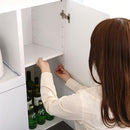 食器棚 鏡面 大型 コンセント付き 可動棚 スライトレー 鏡面 幅90cm ガラス扉 ラック キッチンラック 収納 レンジラック 白 ホワイト シンプル 北欧 おしゃれ 【納期E】【szo-rme-1890】