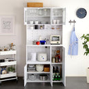 食器棚 鏡面 大型 コンセント付き 可動棚 スライトレー 鏡面 幅90cm ガラス扉 ラック キッチンラック 収納 レンジラック 白 ホワイト シンプル 北欧 おしゃれ 【納期E】【szo-rme-1890】