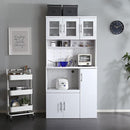 食器棚 鏡面 大型 コンセント付き 可動棚 スライトレー 鏡面 幅90cm ガラス扉 ラック キッチンラック 収納 レンジラック 白 ホワイト シンプル 北欧 おしゃれ 【納期E】【szo-rme-1890】