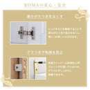 食器棚 鏡面 大型 コンセント付き 可動棚 スライトレー 鏡面 幅90cm ガラス扉 ラック キッチンラック 収納 レンジラック 白 ホワイト シンプル 北欧 おしゃれ 【納期E】【szo-rme-1890】