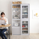 食器棚 スライド ガラス扉 キッチン収納 キッチン 引き戸 スライド棚 レンジラック 可動棚 トレー コンセント 引き出し おしゃれ スタイリッシュ シンプル 北欧 【納期A】【szo-sgdl-18100】