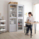 食器棚 スライド ガラス扉 キッチン収納 キッチン 引き戸 スライド棚 レンジラック 可動棚 トレー コンセント 引き出し おしゃれ スタイリッシュ シンプル 北欧 【納期A】【szo-sgdl-18100】