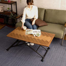 テーブル 昇降式 ダイニング リビング デスク 机 おしゃれ 北欧 カフェ風 西海岸風 レトロ 折り畳み 折りたたみ 無段階 ガス圧 昇降テーブル 【納期E】【szo-sh-05-19242】