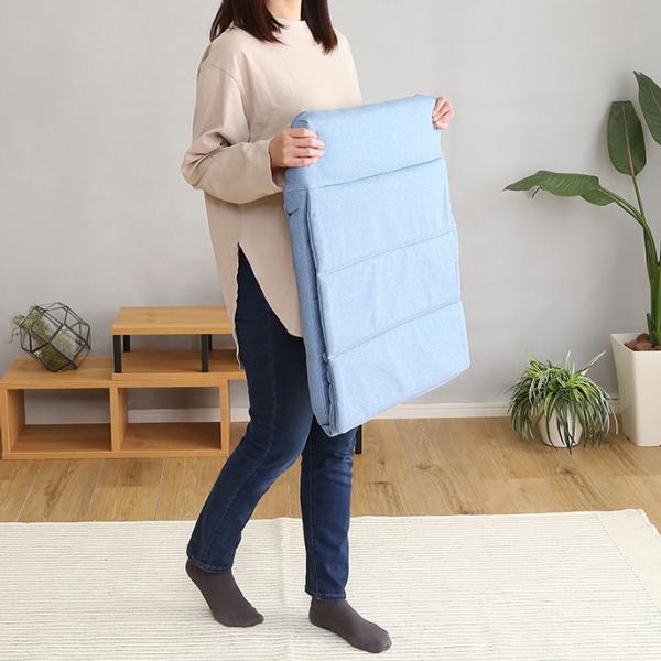 座椅子 折りたたみ スリム コンパクト 収納 隙間 リクライニング 軽量 薄い ベッド上 使える 滑り止め すべり止め 黄色 イエロー 青 ブルー ベージュ グレー 【納期E】【szo-sh-06-lsz】