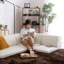 フロアソファ レザー風 PVC 北欧 三人掛け ローソファ 【納期E】【szo-sh-07-lpg】