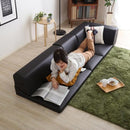 フロアソファ レザー風 PVC 北欧 三人掛け ローソファ 【納期E】【szo-sh-07-lpg】