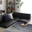 フロアソファ レザー風 PVC 北欧 三人掛け ローソファ 【納期E】【szo-sh-07-lpg】