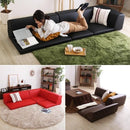 フロアソファ レザー風 PVC 北欧 三人掛け ローソファ 【納期E】【szo-sh-07-lpg】