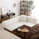 フロアソファ レザー風 PVC 北欧 三人掛け ローソファ 【納期E】【szo-sh-07-lpg】