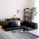 フロアソファ セット フェイクレザー PVC 北欧 三人掛け ローソファー 【納期E】【szo-sh-07-lpgset】