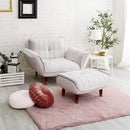 カウチソファ オットマン セット 1人掛け ソファー スツール 足置き ベロア おしゃれ 北欧 フェミニン ガーリー シンプル くすみカラー リクライニング 日本製 【納期E】【szo-sh-07-okba1p-s】