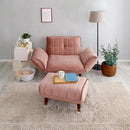 カウチソファ オットマン セット 1人掛け ソファー スツール 足置き ベロア おしゃれ 北欧 フェミニン ガーリー シンプル くすみカラー リクライニング 日本製 【納期E】【szo-sh-07-okba1p-s】