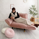 カウチソファ 1人掛け ソファー ベロア おしゃれ 北欧 大人かわいい フェミニン ガーリー シンプル くすみカラー 肘掛け リクライニング ポケットコイル 日本製 【納期E】【szo-sh-07-okba1p】