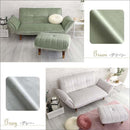 カウチソファ セット オットマン 2人掛け スツール コンパクト ベロア 生地 おしゃれ 北欧 フェミニン ガーリー シンプル くすみカラー リクライニング 日本製 【納期E】【szo-sh-07-okba2p-s】