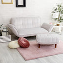 カウチソファ セット オットマン 2人掛け スツール コンパクト ベロア 生地 おしゃれ 北欧 フェミニン ガーリー シンプル くすみカラー リクライニング 日本製 【納期E】【szo-sh-07-okba2p-s】