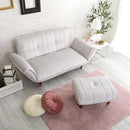 カウチソファ セット オットマン 2人掛け スツール コンパクト ベロア 生地 おしゃれ 北欧 フェミニン ガーリー シンプル くすみカラー リクライニング 日本製 【納期E】【szo-sh-07-okba2p-s】