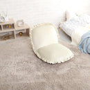 座椅子 おしゃれ コンパクト 北欧 かわいい ガーリー ロマンチック ベロア フリル くすみカラー リクライニング フラット クッション性 厚み ふっくら 日本製 【納期E】【szo-sh-07-okbf】