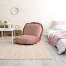 座椅子 おしゃれ コンパクト 北欧 かわいい ガーリー ロマンチック ベロア フリル くすみカラー リクライニング フラット クッション性 厚み ふっくら 日本製 【納期E】【szo-sh-07-okbf】