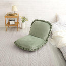 座椅子 おしゃれ コンパクト 北欧 かわいい ガーリー ロマンチック ベロア フリル くすみカラー リクライニング フラット クッション性 厚み ふっくら 日本製 【納期E】【szo-sh-07-okbf】
