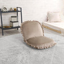 座椅子 おしゃれ コンパクト 北欧 かわいい ガーリー ロマンチック ベロア フリル くすみカラー リクライニング フラット クッション性 厚み ふっくら 日本製 【納期E】【szo-sh-07-okbf】