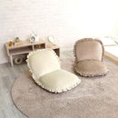 座椅子 おしゃれ コンパクト 北欧 かわいい ガーリー ロマンチック ベロア フリル くすみカラー リクライニング フラット クッション性 厚み ふっくら 日本製 【納期E】【szo-sh-07-okbf】