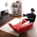 ソファ 1人掛け 合皮 おしゃれ ひじ掛け 肘付き ソファー 一人用 椅子 レトロ シンプル 定番 デザイン 日本製 国産 リクライニング ローソファ 座椅子 黒 白 赤 【納期E】【szo-sh-07-rgn1p】