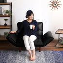 ソファ 1人掛け 合皮 おしゃれ ひじ掛け 肘付き ソファー 一人用 椅子 レトロ シンプル 定番 デザイン 日本製 国産 リクライニング ローソファ 座椅子 黒 白 赤 【納期E】【szo-sh-07-rgn1p】