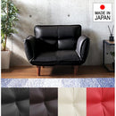 ソファ 1人掛け 合皮 おしゃれ ひじ掛け 肘付き ソファー 一人用 椅子 レトロ シンプル 定番 デザイン 日本製 国産 リクライニング ローソファ 座椅子 黒 白 赤 【納期E】【szo-sh-07-rgn1p】