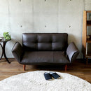 ソファ 2人掛け 合皮 おしゃれ ひじ掛け 肘付き ソファー カウチ レトロ シンプル 日本製 リクライニング コンパクト 脚 取り外し ローソファ 座椅子 黒 白 赤 【納期E】【szo-sh-07-rgn】