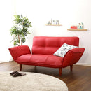 ソファ 2人掛け 合皮 おしゃれ ひじ掛け 肘付き ソファー カウチ レトロ シンプル 日本製 リクライニング コンパクト 脚 取り外し ローソファ 座椅子 黒 白 赤 【納期E】【szo-sh-07-rgn】