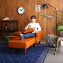 カウチソファ 日本製 ソファー 肘付き 組み合わせ オットマン 足置き レトロ ビンテージ カフェ 西海岸 インテリア 合成皮革 フェイクレザー 革張り クッション 【納期E】【szo-sh-07-vccs】