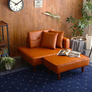 カウチソファ 日本製 ソファー 肘付き 組み合わせ オットマン 足置き レトロ ビンテージ カフェ 西海岸 インテリア 合成皮革 フェイクレザー 革張り クッション 【納期E】【szo-sh-07-vccs】