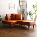 カウチソファ 日本製 ソファー 肘付き 組み合わせ オットマン 足置き レトロ ビンテージ カフェ 西海岸 インテリア 合成皮革 フェイクレザー 革張り クッション 【納期E】【szo-sh-07-vccs】