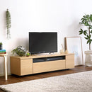 テレビ台 完成品 日本製 国産 シンプル テレビローボード 幅140cm 木目 引き戸 開き戸 引き出し 収納スペース 32型～50型対応 【納期E】【szo-sh-09-lms140】