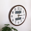 掛け時計 電波 おしゃれ 北欧 シンプル アナログ 温度計 湿度計 カレンダー付き デジタル表示 連続秒針 丸 円形 見やすい オフィス 職場 会社 家庭 リズム 【納期E】【szo-sh-11-03sr06】